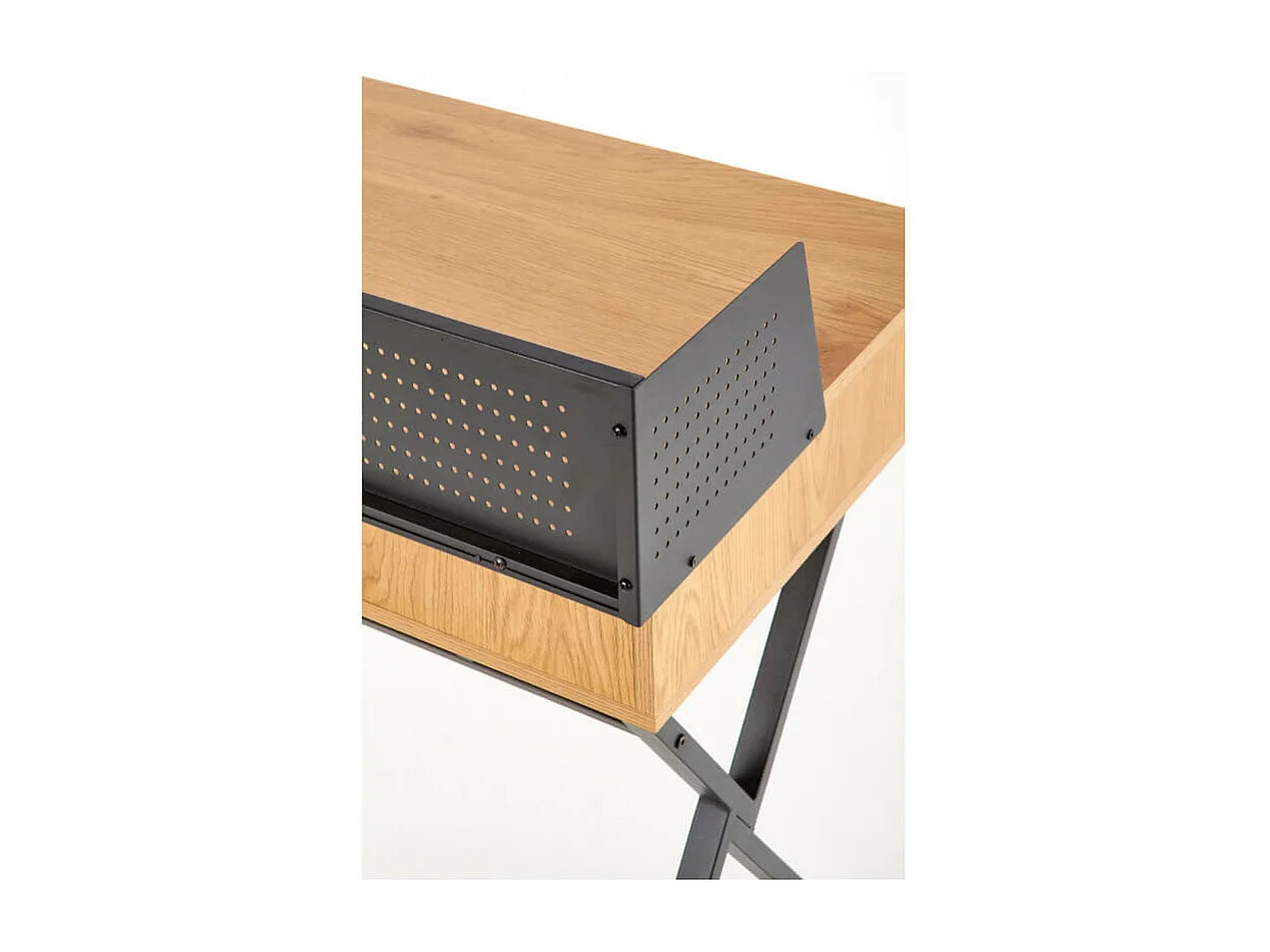 Scrivania in stile industriale 110 x 50 cm in rovere dorato e metallo nero WORKER