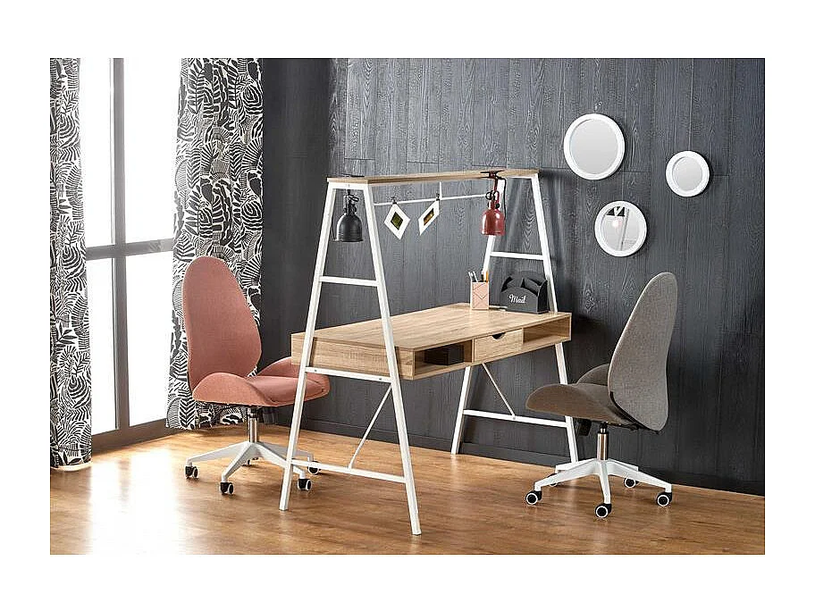 Bureau design chêne sonoma et blanc YKAR