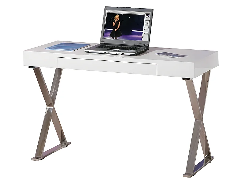 Bureau rectangulaire design blanc Eden