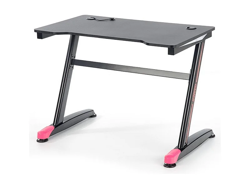 Escritorio gamer negro y rojo con patas de acero NERD