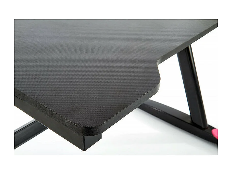 Escritorio gamer negro y rojo con patas de acero NERD