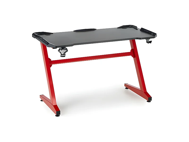 Bureau design gamer noir et rouge à LED Tilik