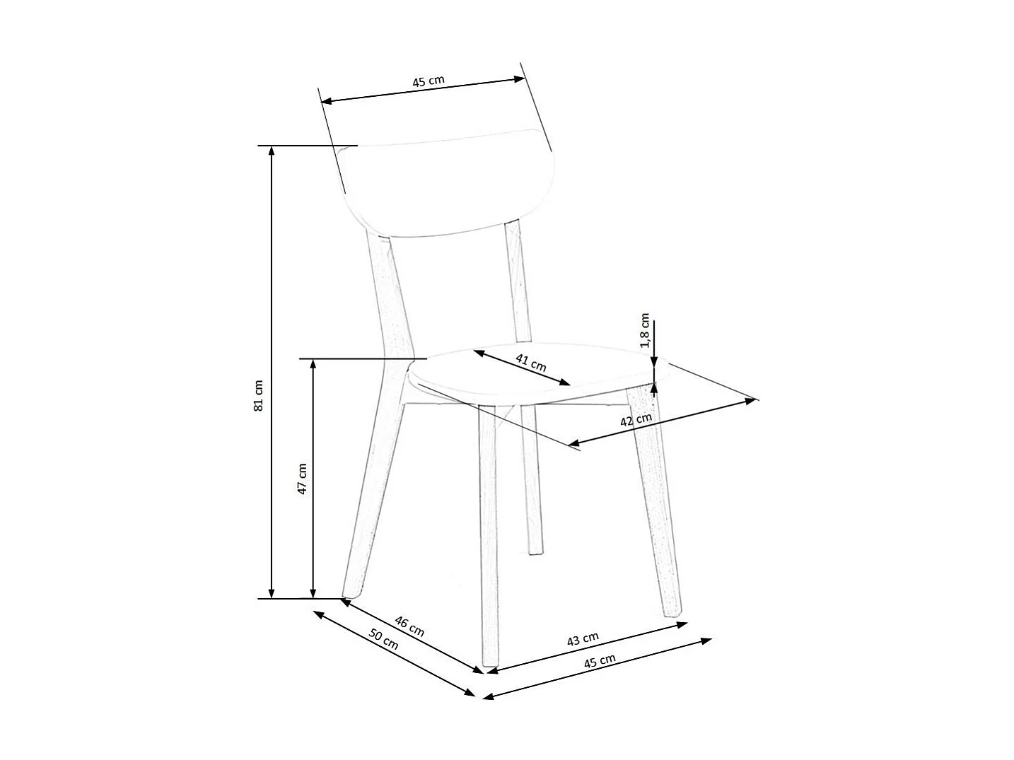 Juego de 2 sillas escandinavas con patas Storend de madera maciza