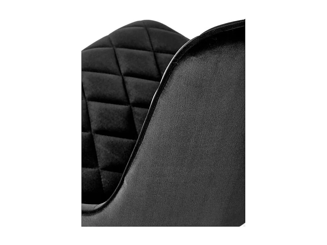 Silla de comedor tapizada en terciopelo negro Oduna