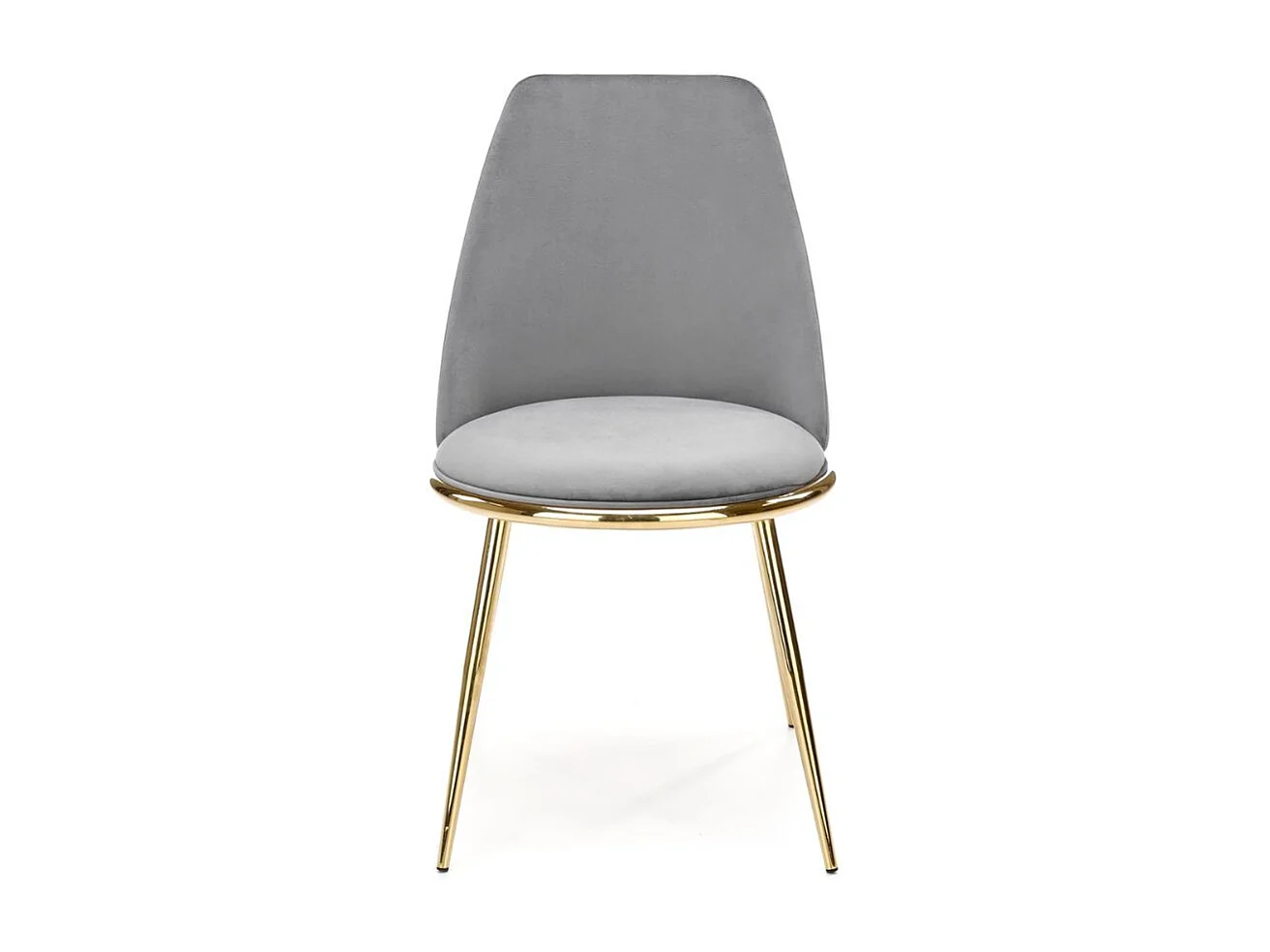 Sedia contemporanea in velluto grigio chiaro con gambe in metallo dorato RAM