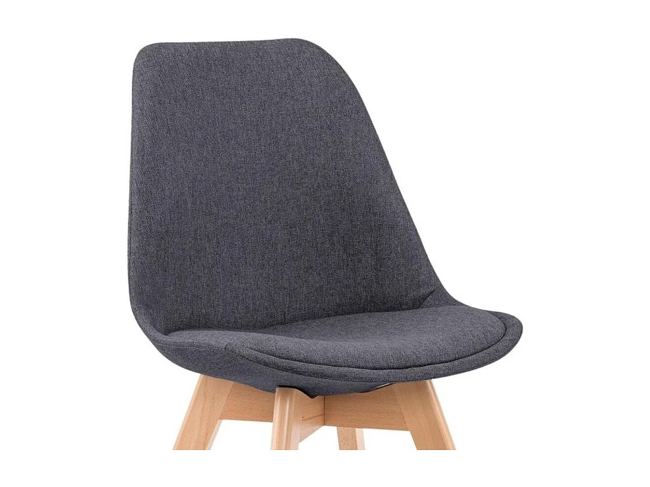 Chaise scandinave gris foncé en tissu et pieds bois massif Bertil