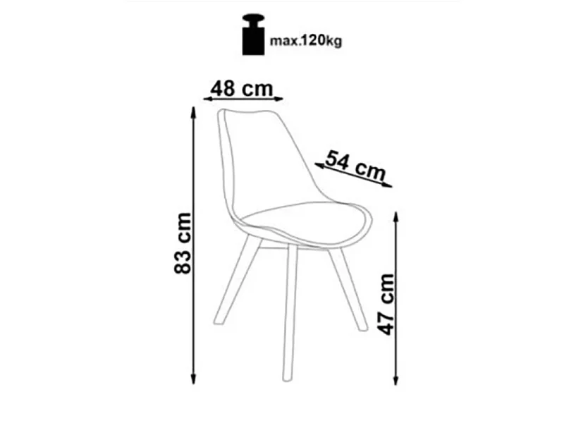 Chaise scandinave tissu vert foncé et pieds bois massif Bertil