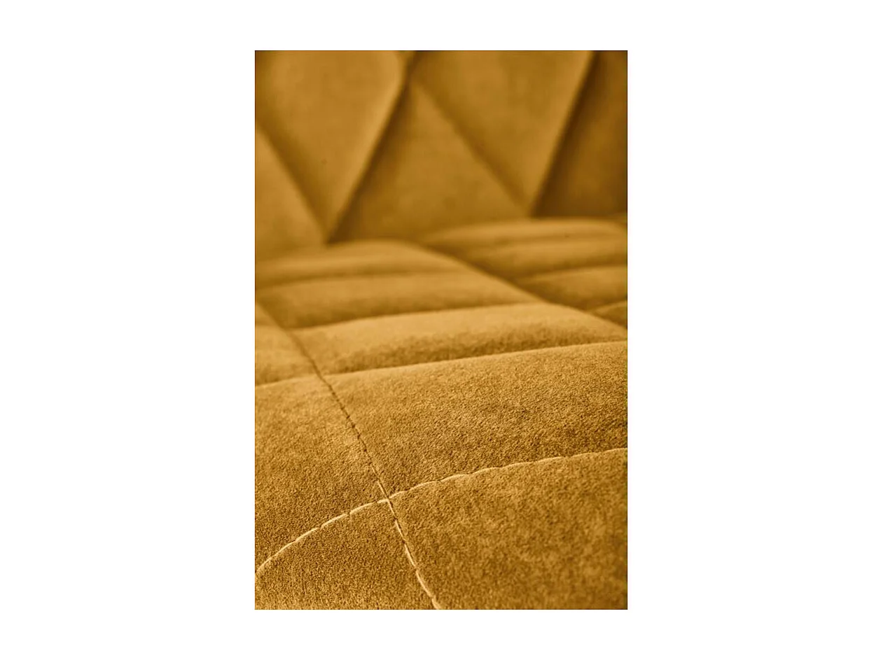 Silla de comedor tapizada en terciopelo amarillo mostaza ODUNA