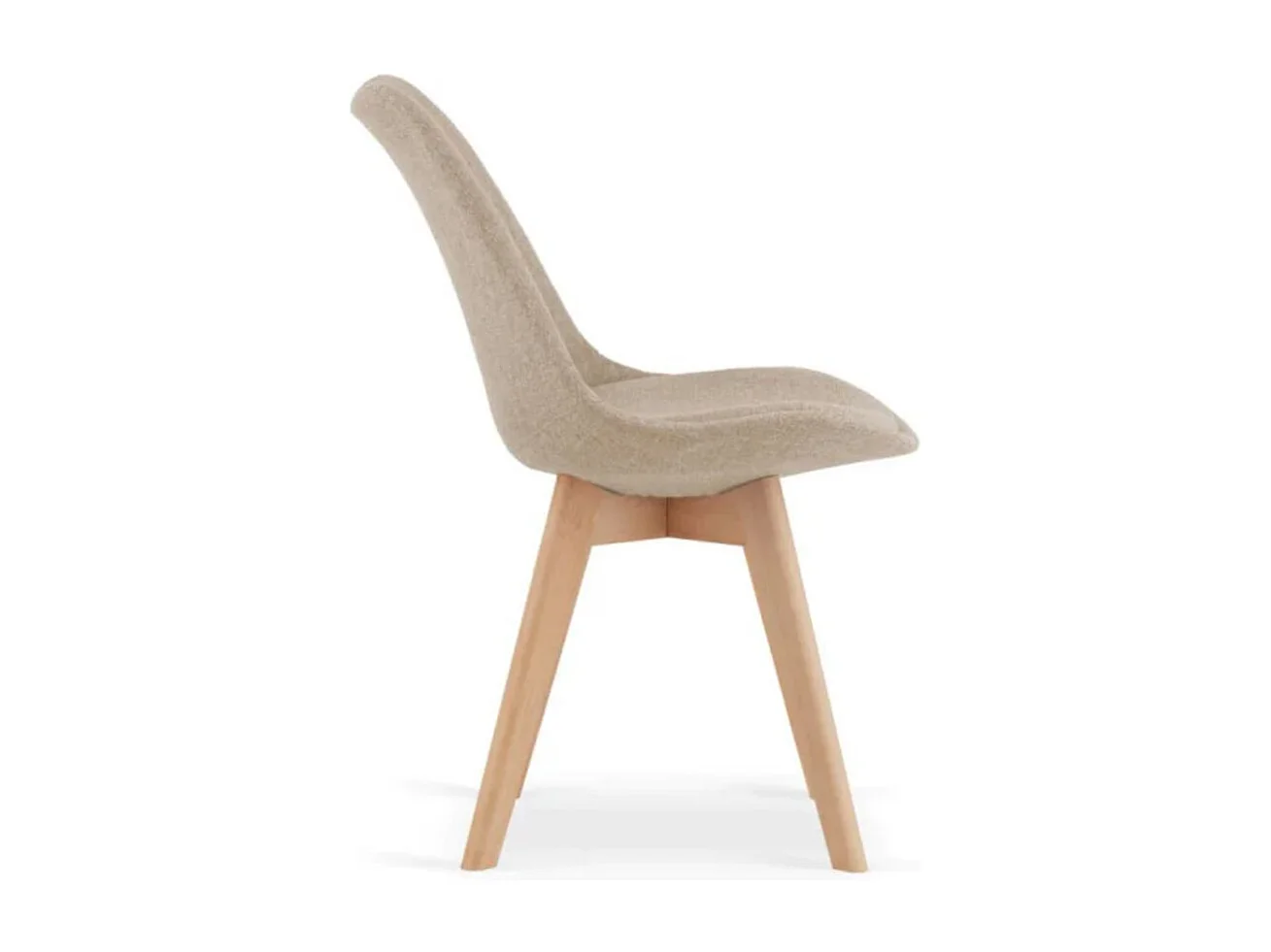 Sedia comfort Bertil in legno massiccio e tessuto beige