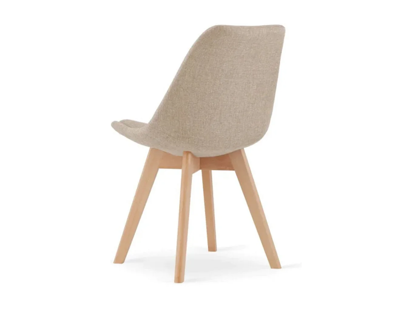 Sedia comfort Bertil in legno massiccio e tessuto beige