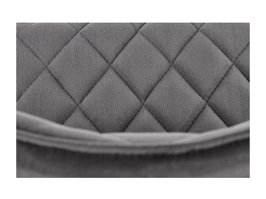 Chaise de salle à manger capitonnée en velours gris et pieds en métal noir ODUNA