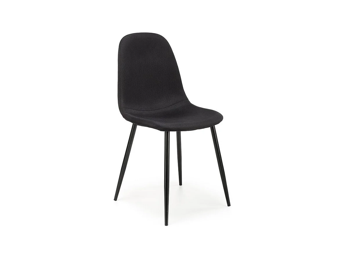 Chaise contemporaine noire en tissu avec pieds en métal DANU