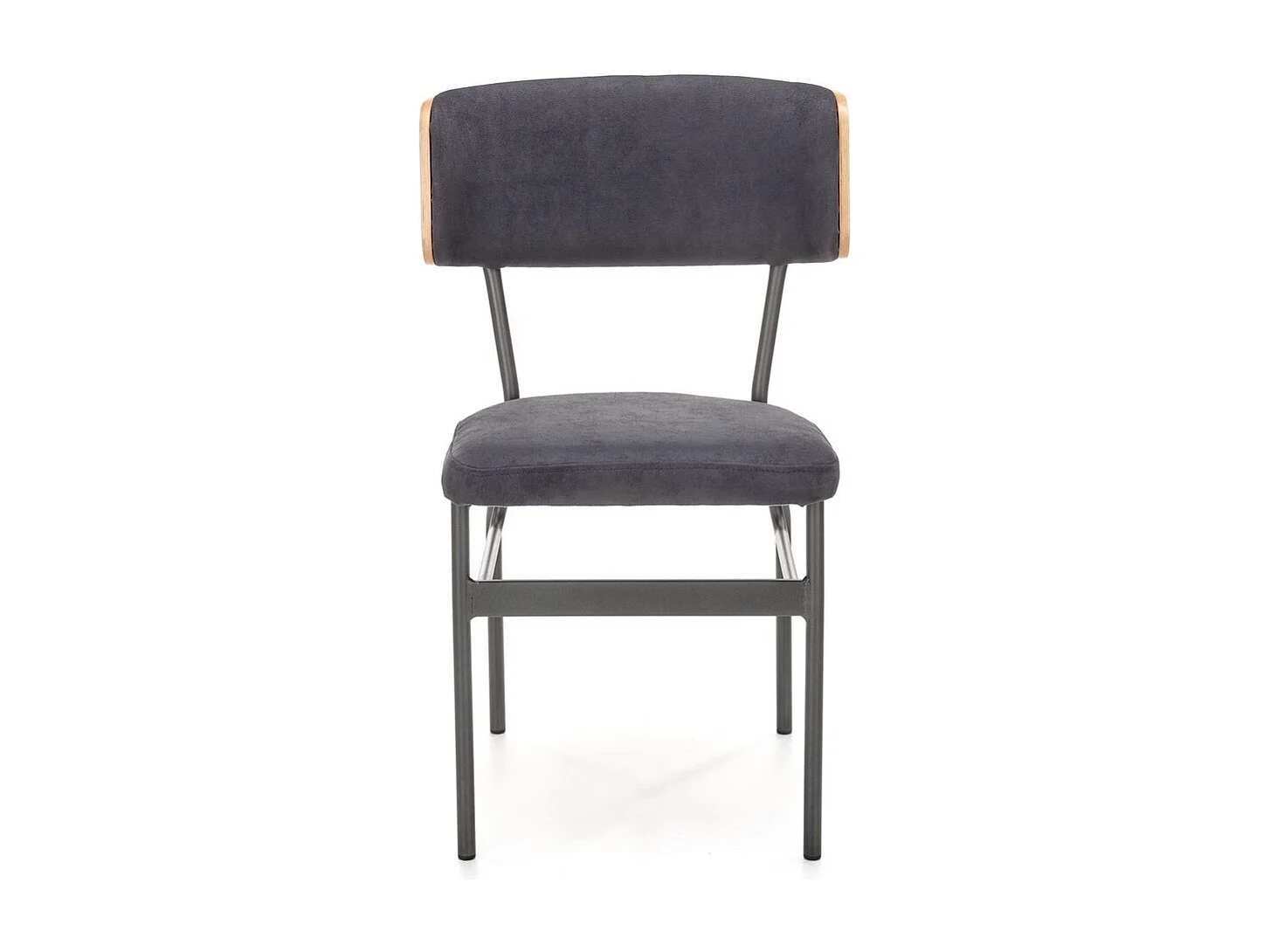 Silla con respaldo efecto roble y estructura de metal negro PICKUP