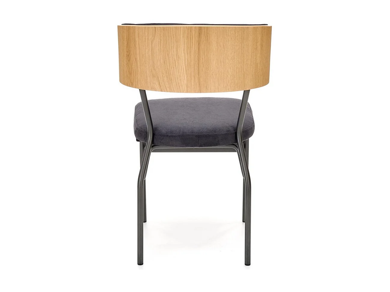 Silla con respaldo efecto roble y estructura de metal negro PICKUP