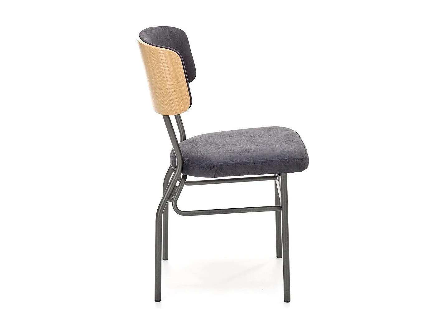 Silla con respaldo efecto roble y estructura de metal negro PICKUP