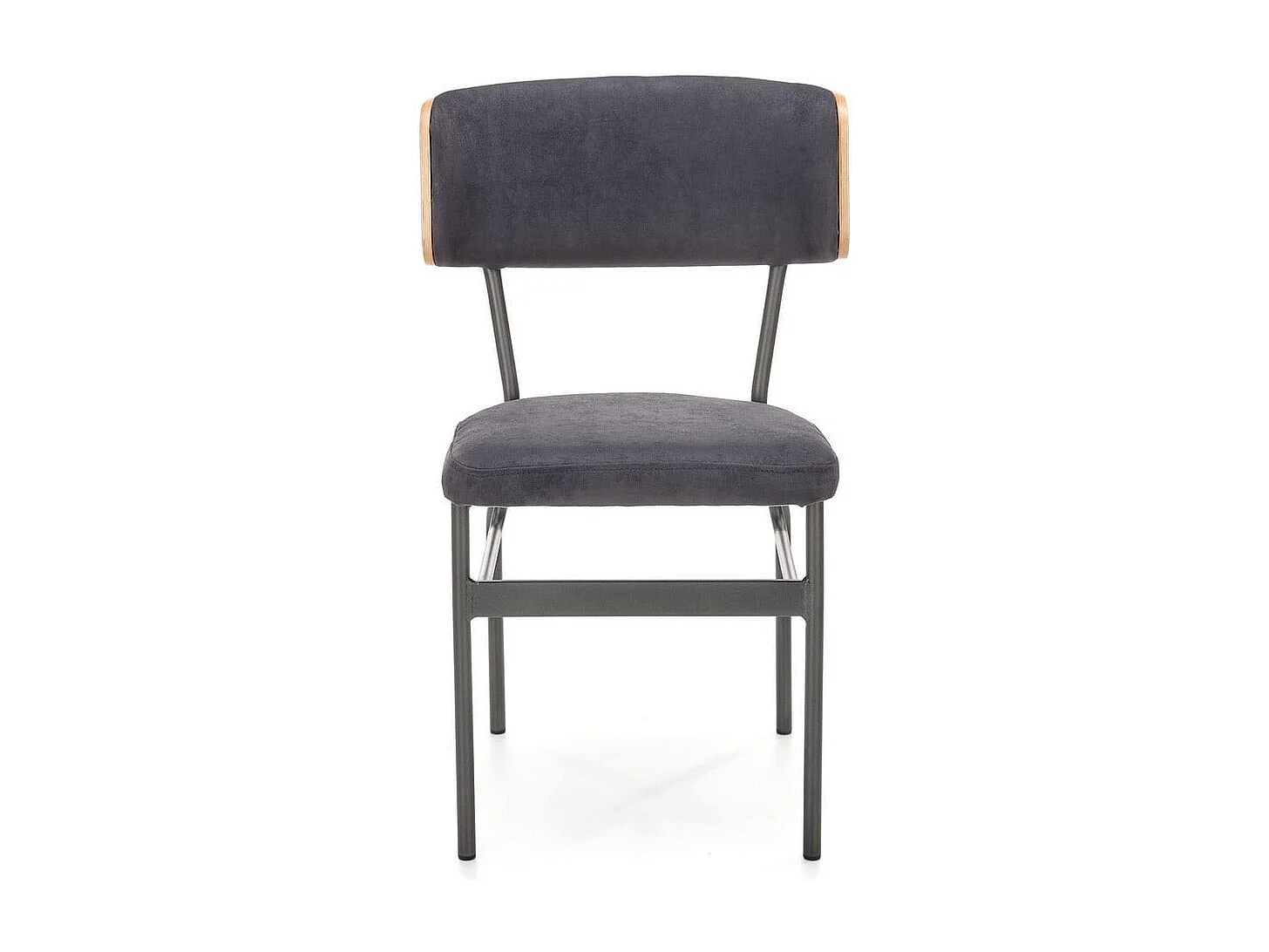 Chaise avec dossier aspect chêne et structure en métal noir PICKUP