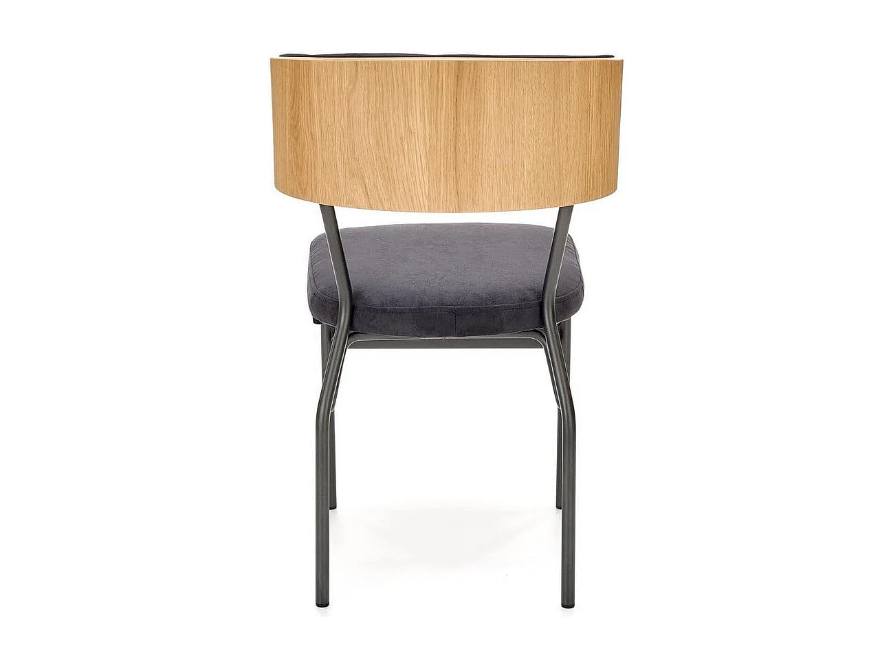 Chaise avec dossier aspect chêne et structure en métal noir PICKUP