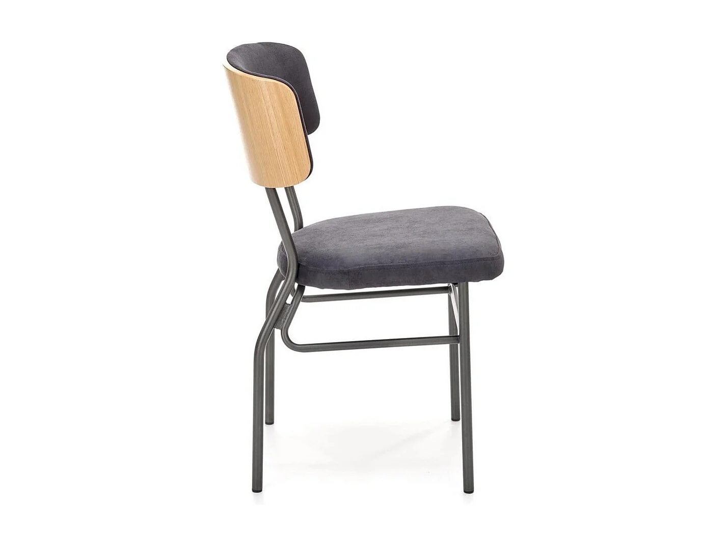 Chaise avec dossier aspect chêne et structure en métal noir PICKUP