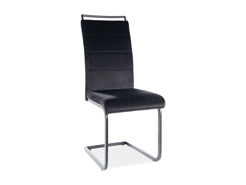 Chaise suspendue velours noir métal noir Mokka