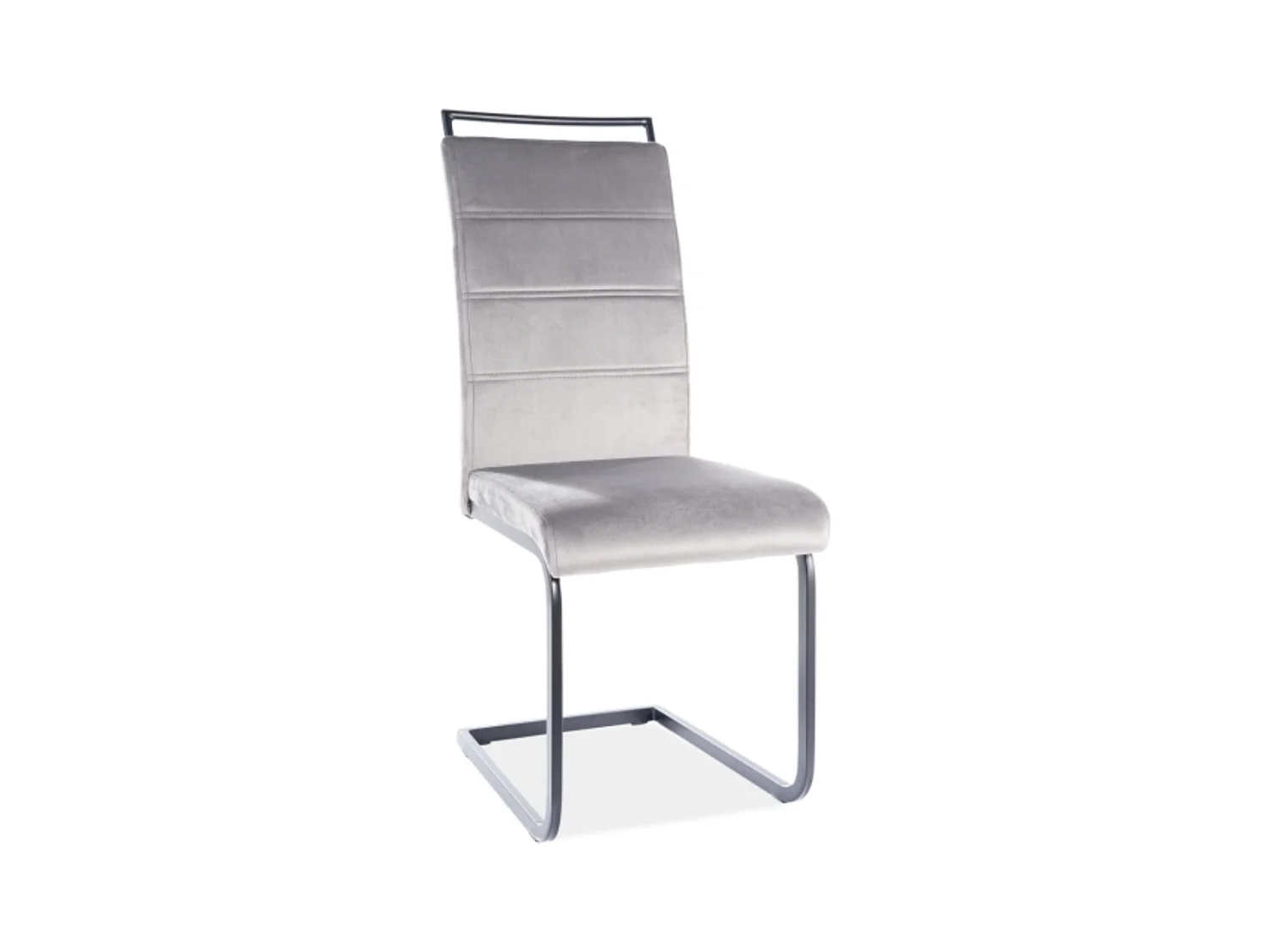 Chaise suspendue velours gris métal noir Mokka