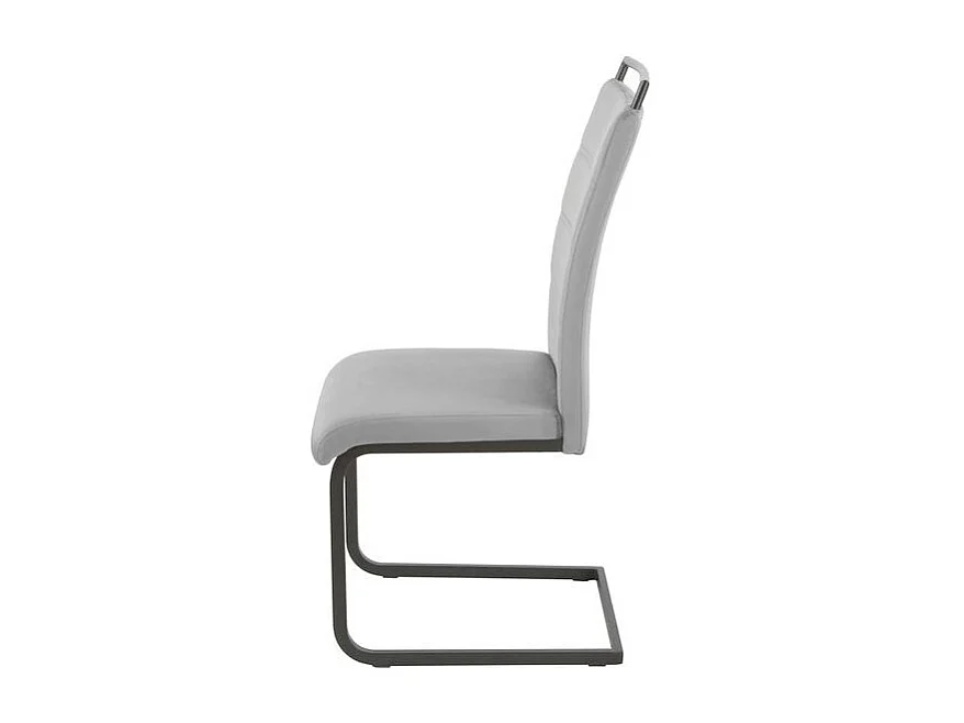 Silla colgante Mokka de metal negro y terciopelo gris