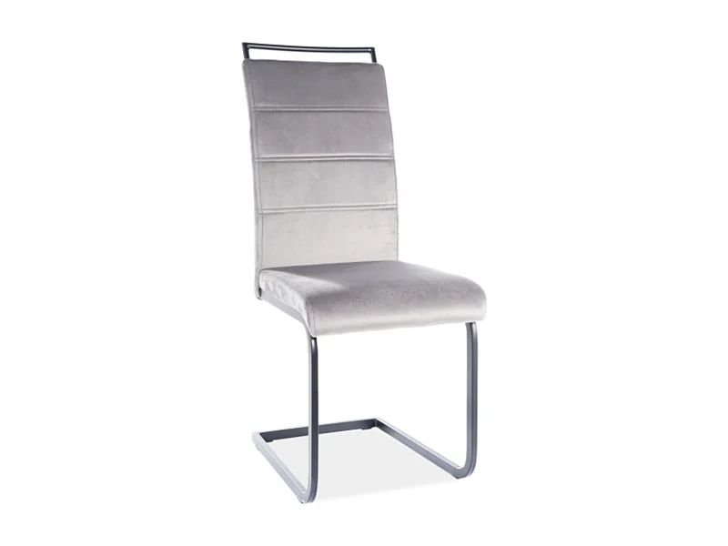 Chaise suspendue velours gris métal noir Mokka