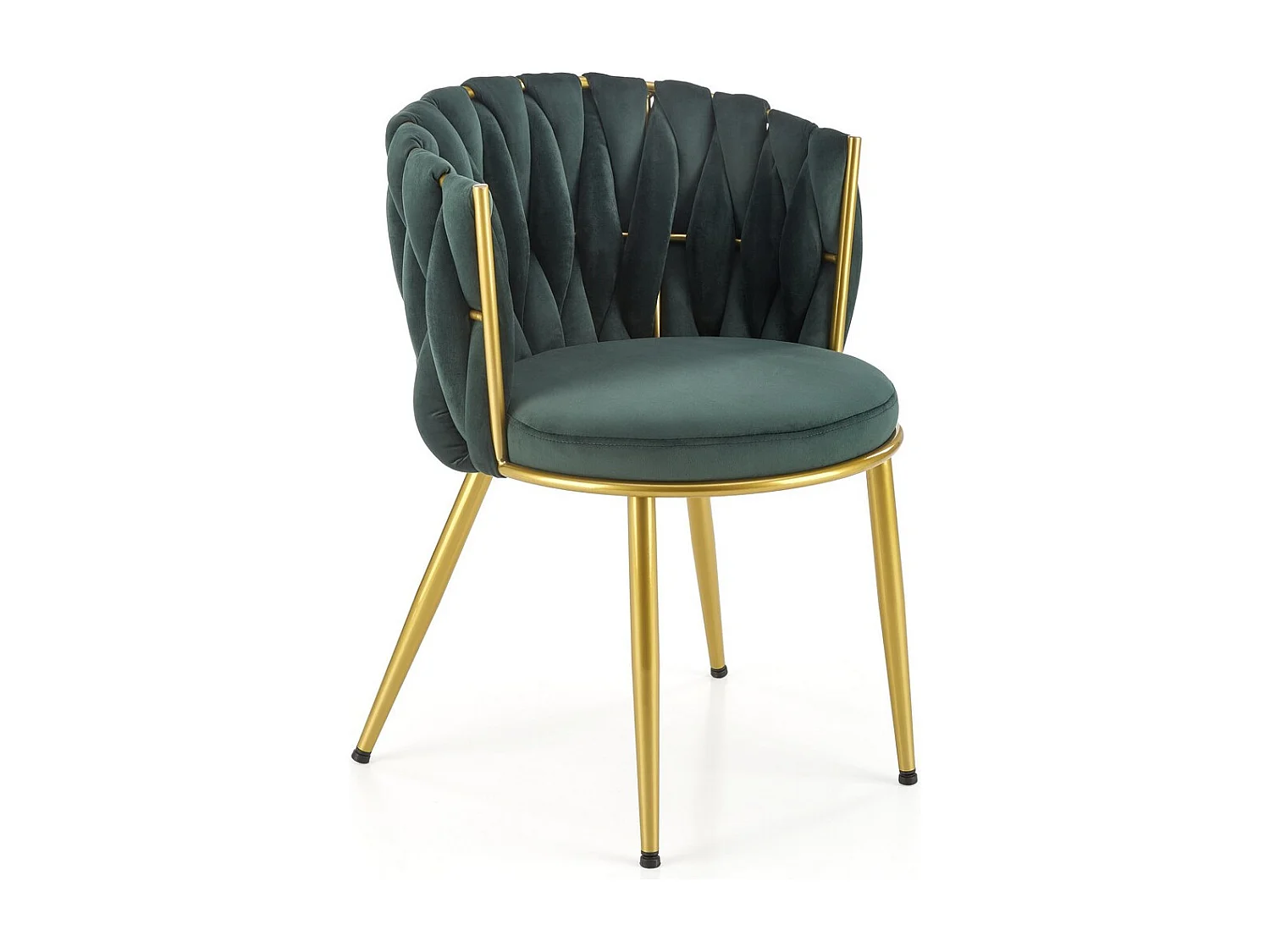 Chaise verte design avec pieds dorés Rumba