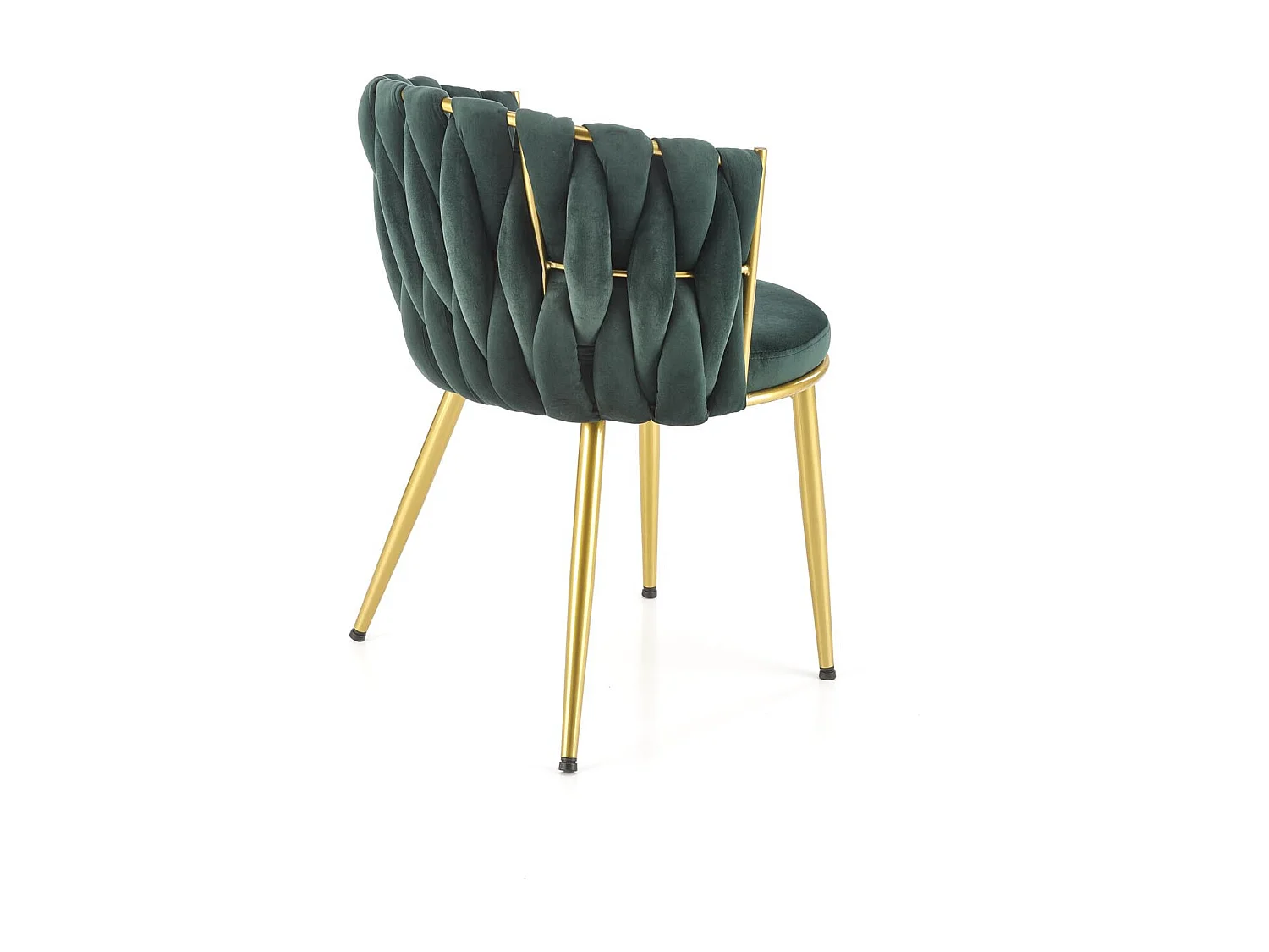 Chaise verte design avec pieds dorés Rumba