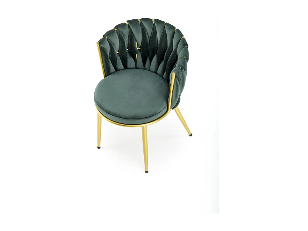 Chaise verte design avec pieds dorés Rumba