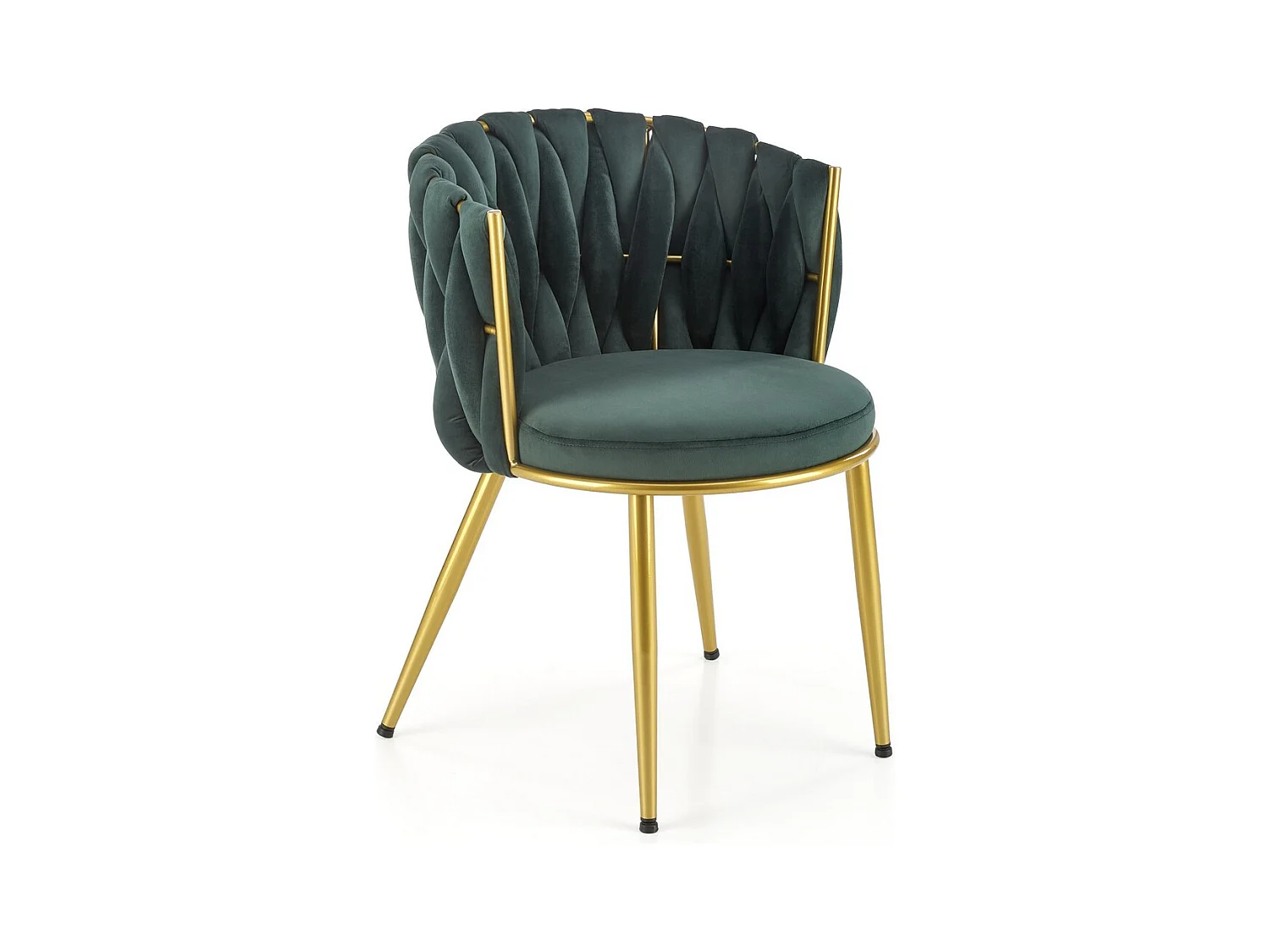 Chaise verte design avec pieds dorés Rumba