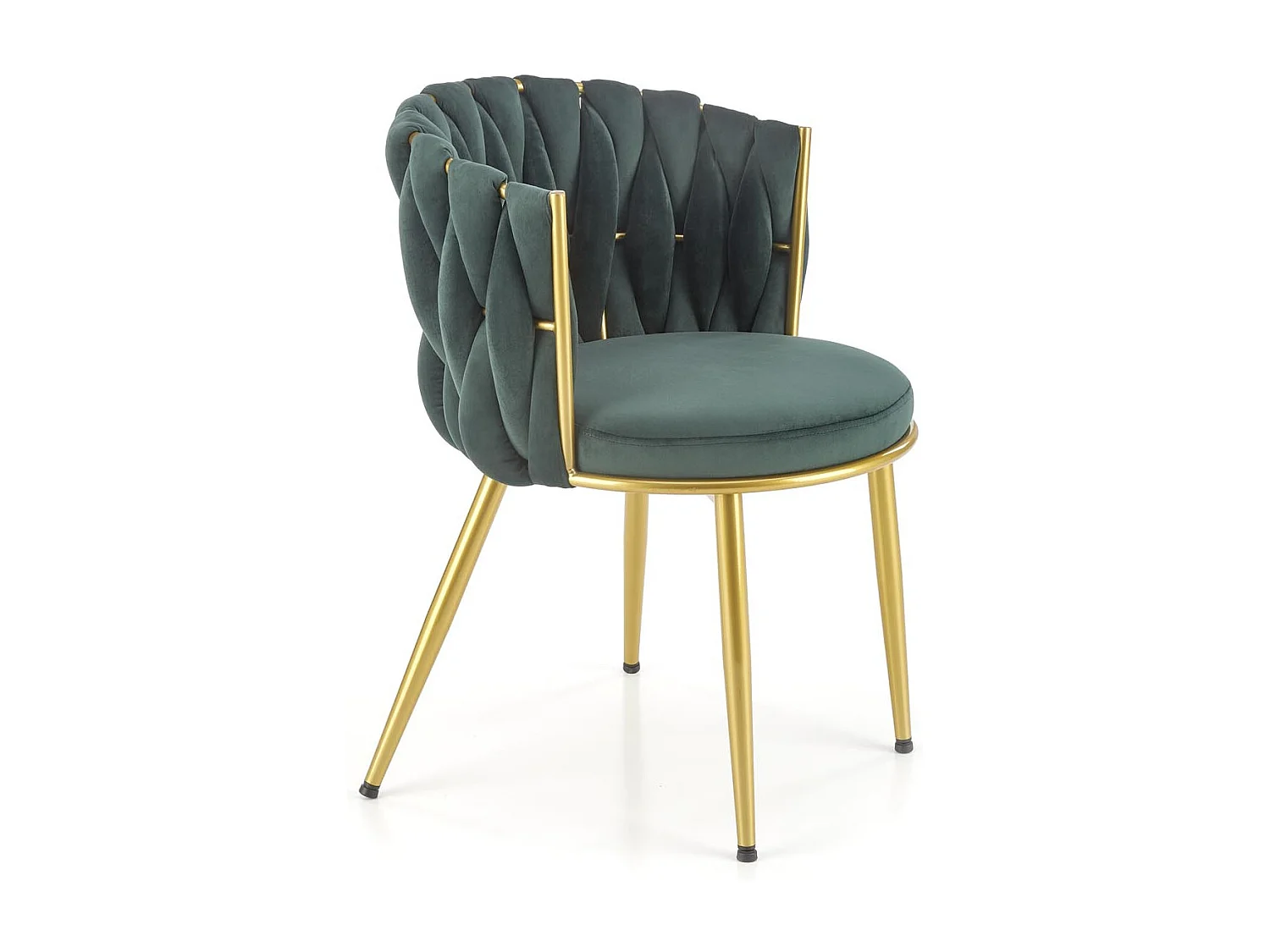 Chaise verte design avec pieds dorés Rumba