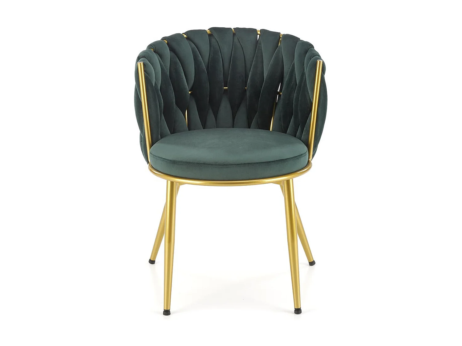 Chaise verte design avec pieds dorés Rumba