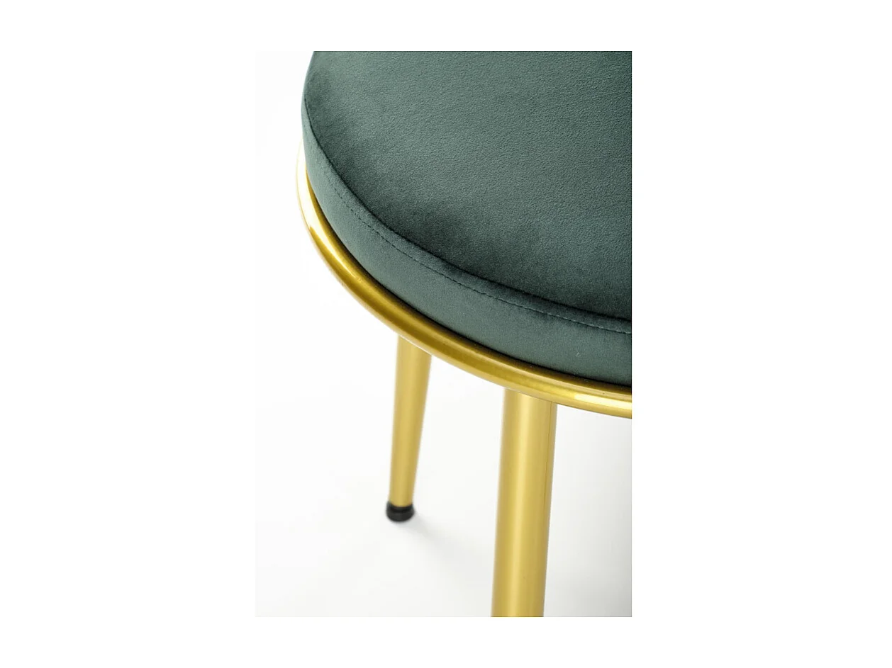 Chaise verte design avec pieds dorés Rumba