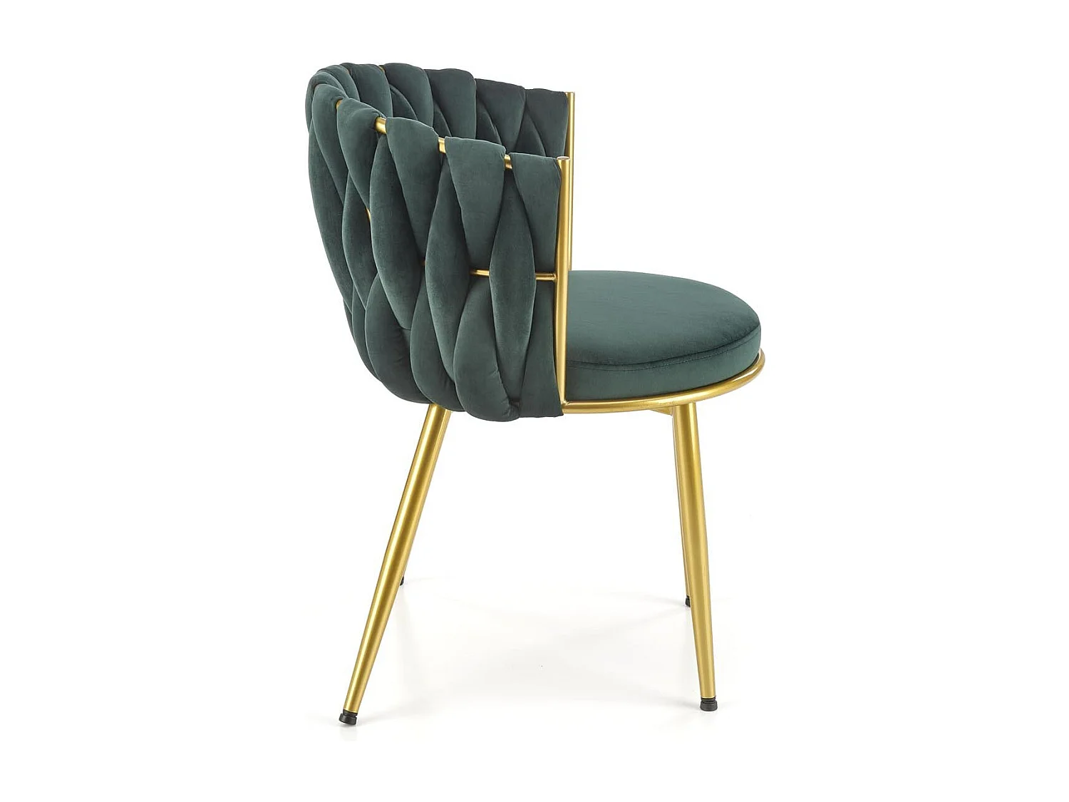 Chaise verte design avec pieds dorés Rumba