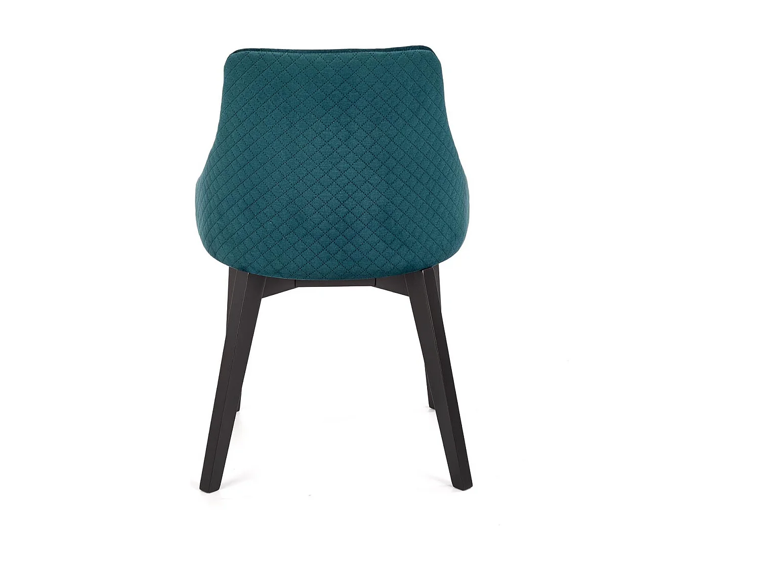 Silla contemporánea de terciopelo verde oscuro con patas de madera maciza LENNY