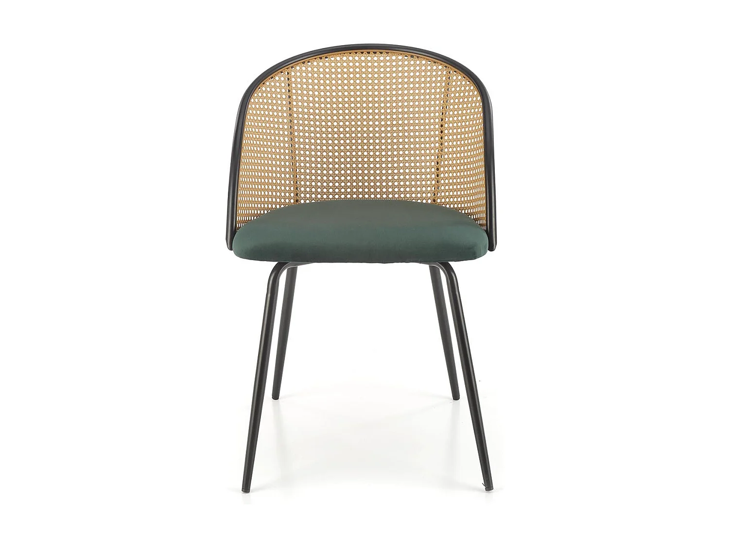 Chaise avec dossier cannage et assise verte Carmel