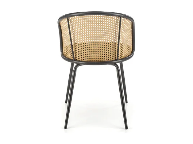 Chaise avec dossier cannage et assise verte Carmel