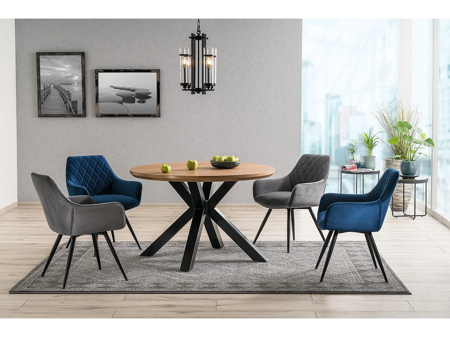 Sedia di design in velluto grigio Quito