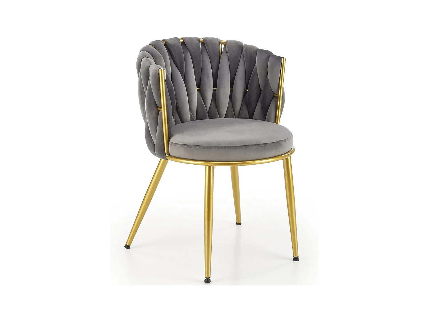 Chaise grise design avec pieds dorés Rumba