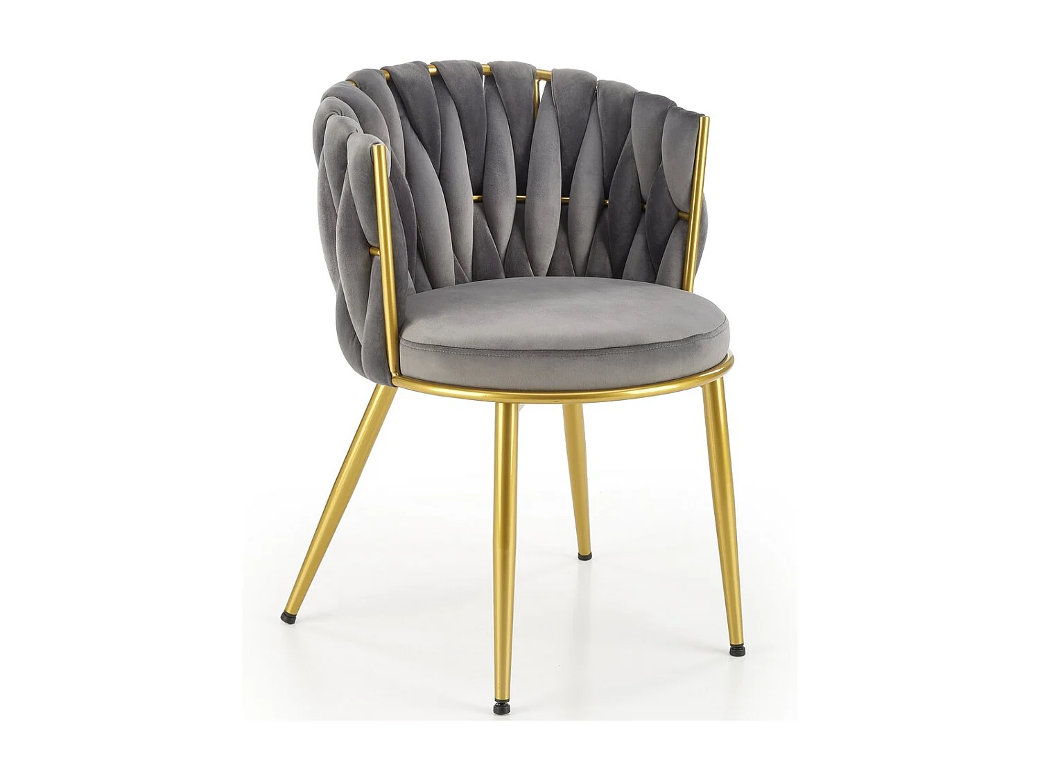 Sedia di design Rumba grigia con gambe dorate