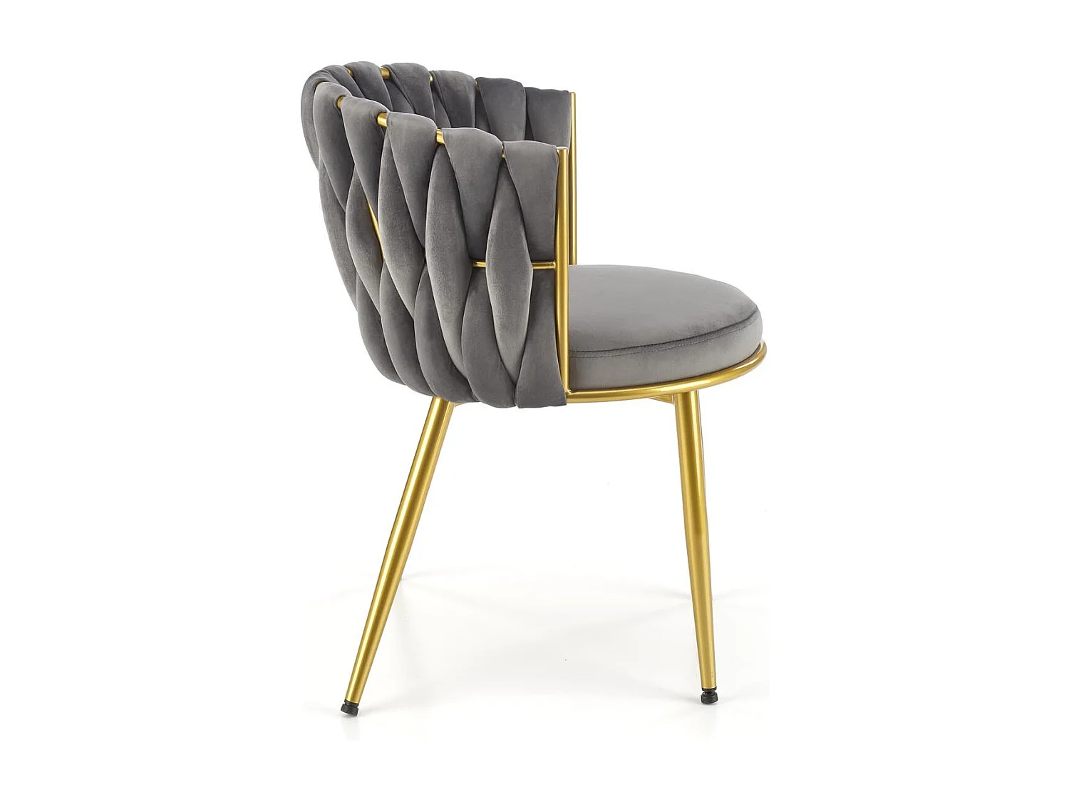 Sedia di design Rumba grigia con gambe dorate