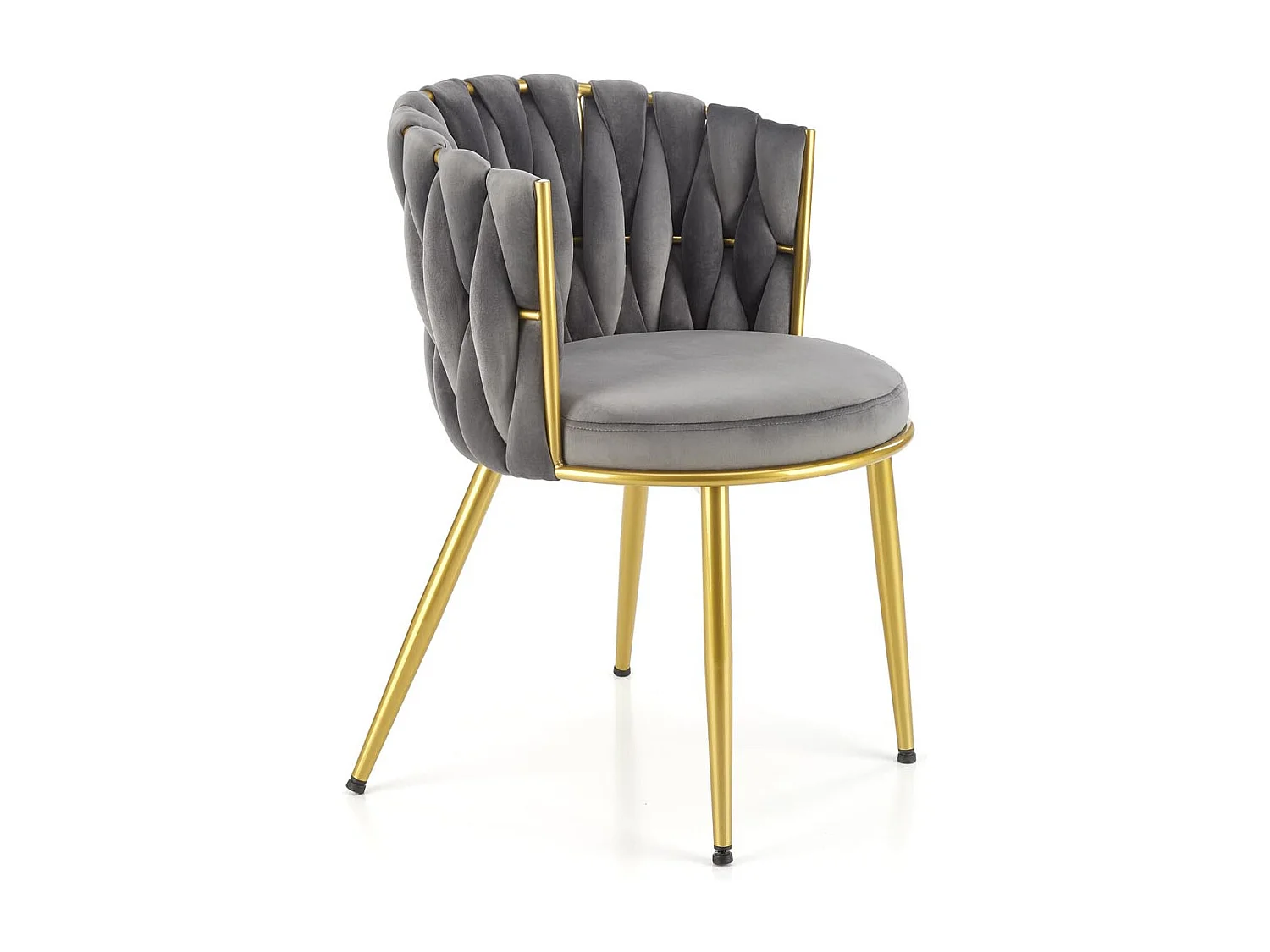 Sedia di design Rumba grigia con gambe dorate