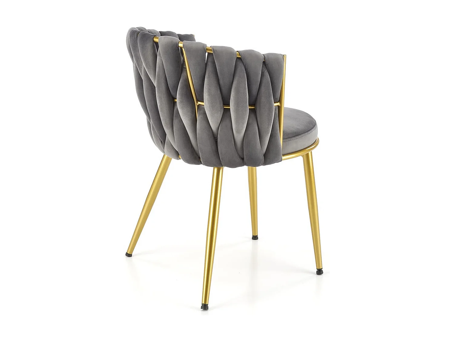 Sedia di design Rumba grigia con gambe dorate