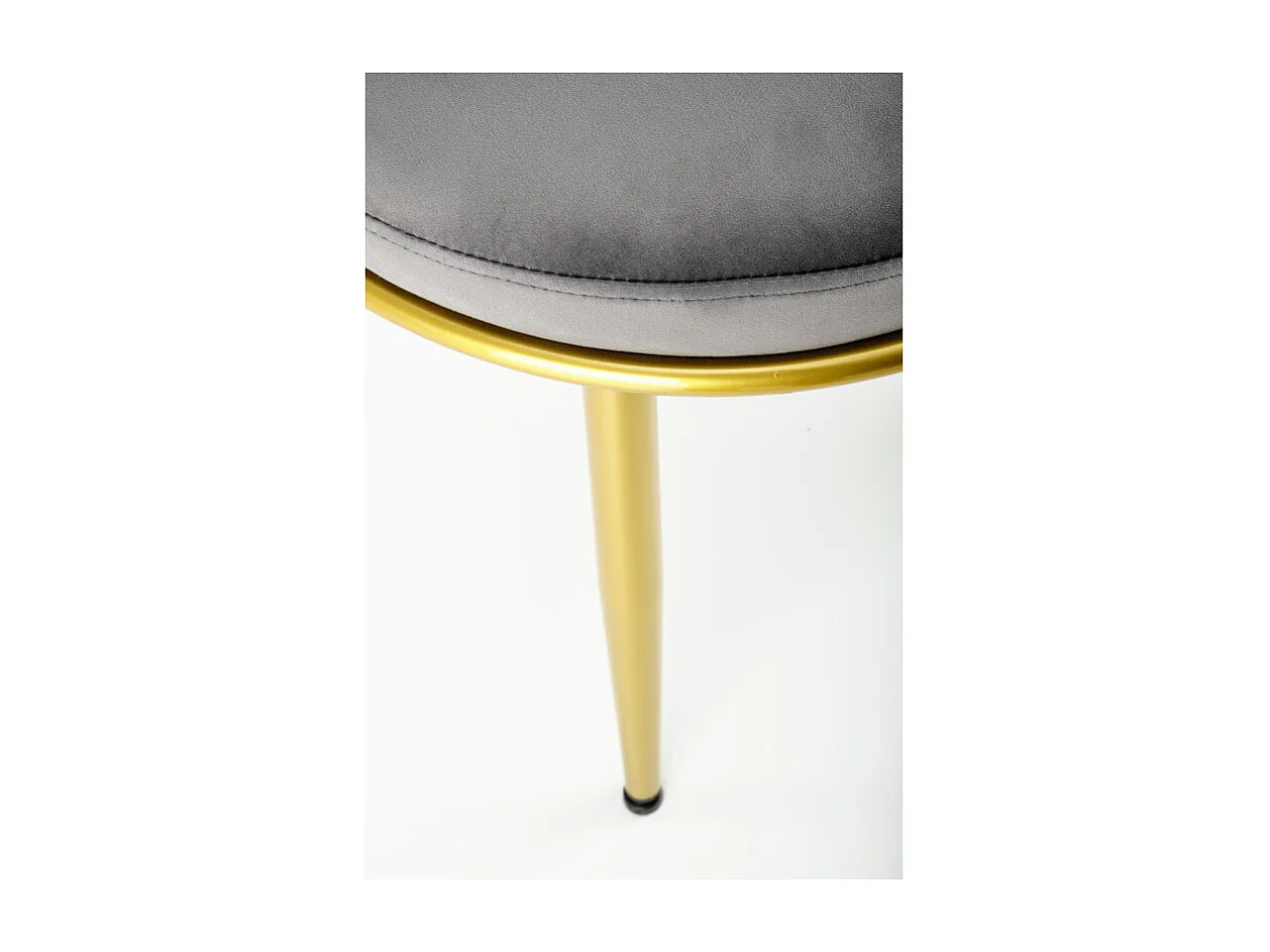 Sedia di design Rumba grigia con gambe dorate