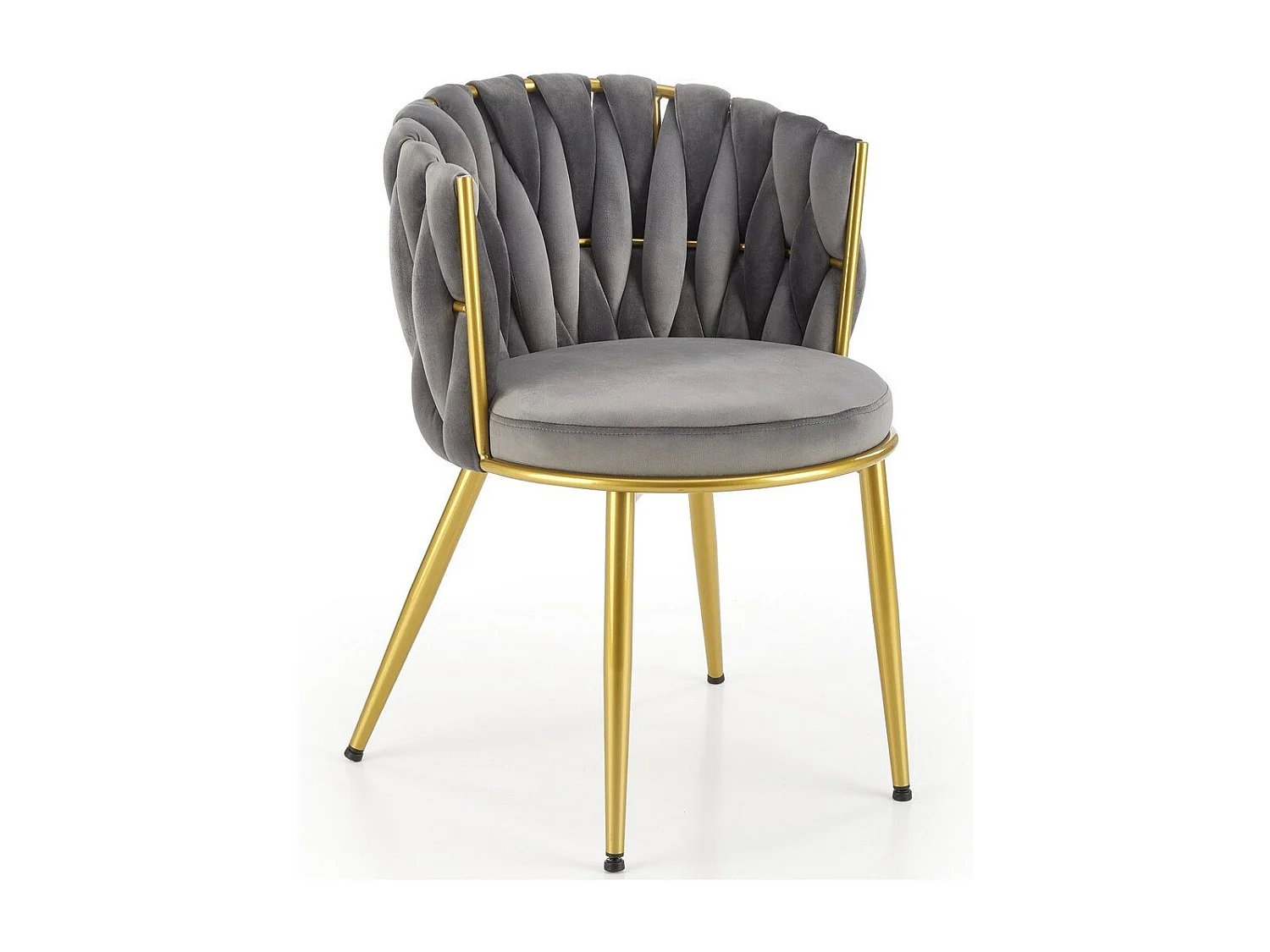 Chaise grise design avec pieds dorés Rumba