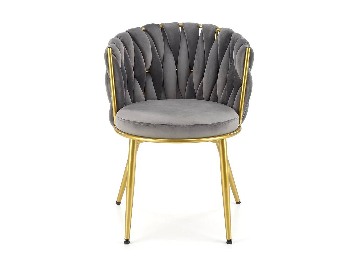 Chaise grise design avec pieds dorés Rumba