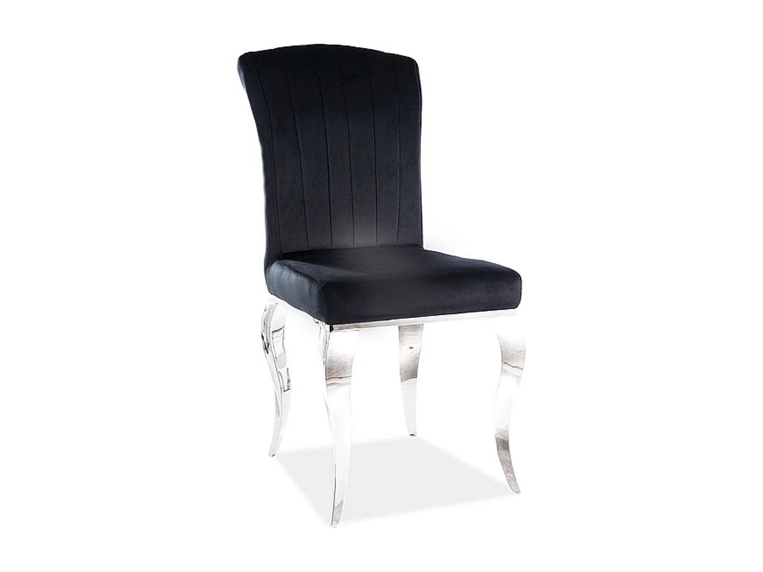 Chaise baroque métal & velours noir Bolti