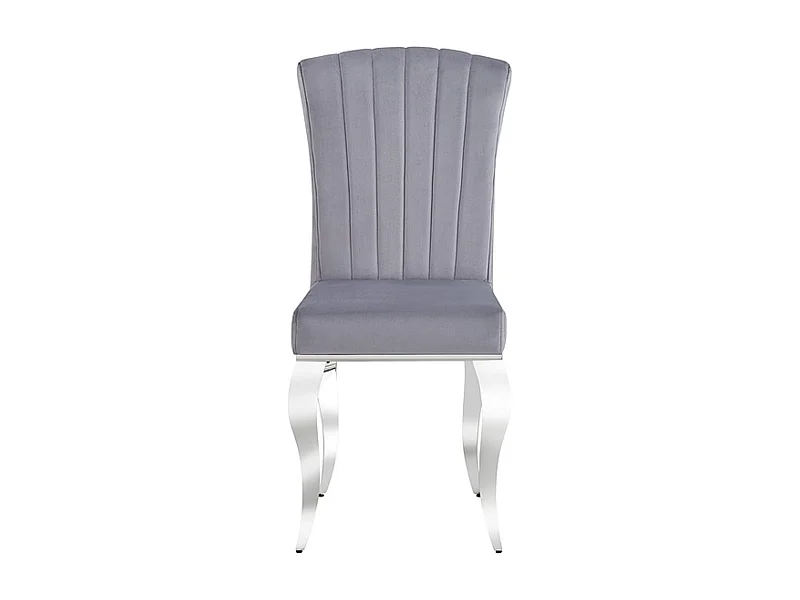 Chaise baroque métal & velours gris Bolti
