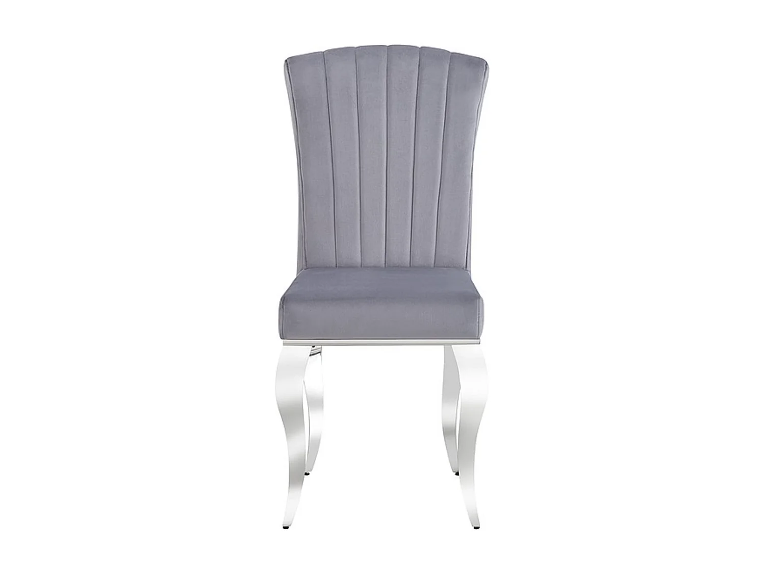 Silla barroca Bolti de terciopelo gris y metal