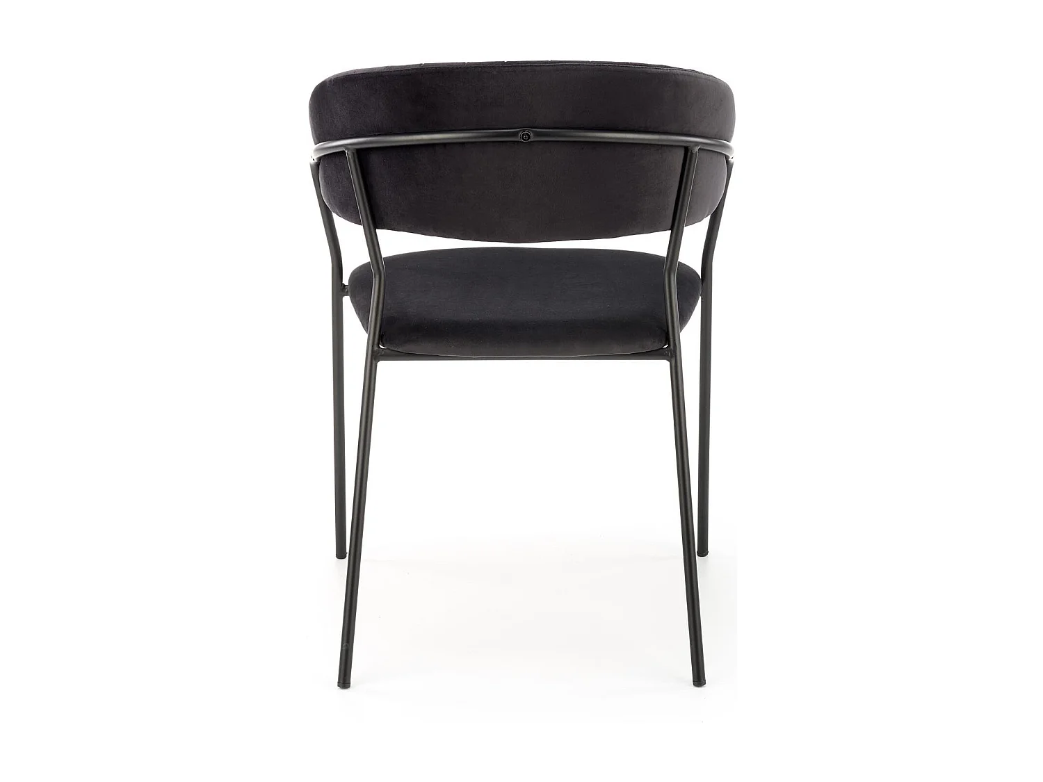 Silla de comedor contemporánea de terciopelo negro con estructura de metal DAGAN